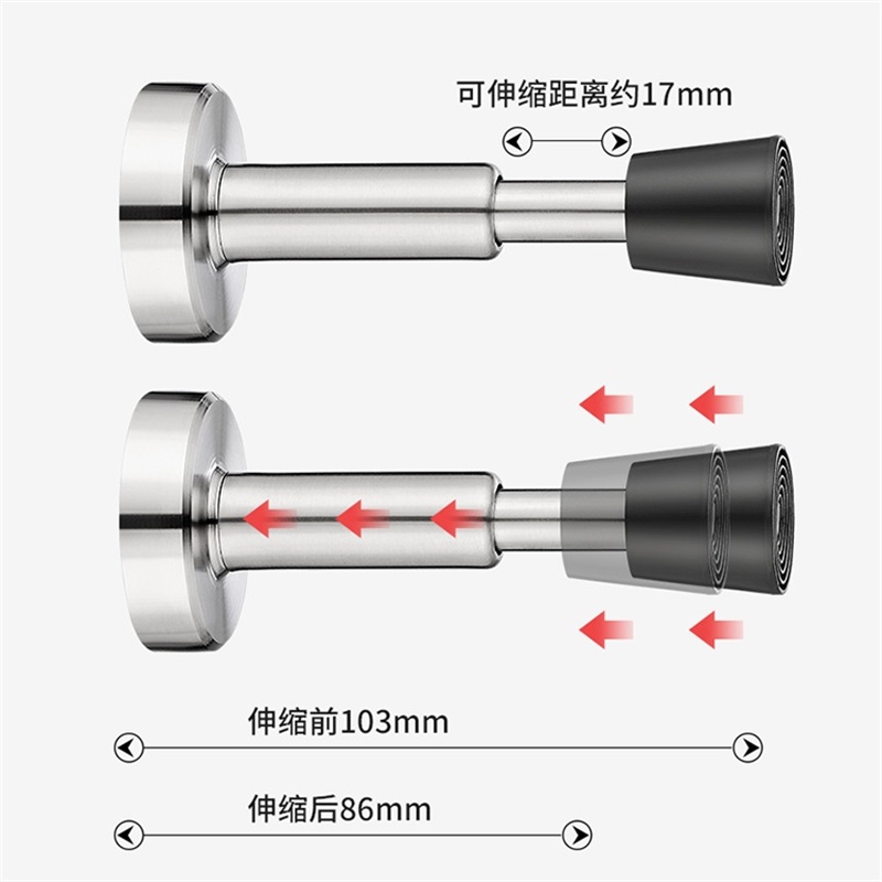 鑫环境 缓冲门顶门吸液压缓冲防撞橡胶门挡不锈钢黑色房门挡门阻防盗门入户门碰高清大图