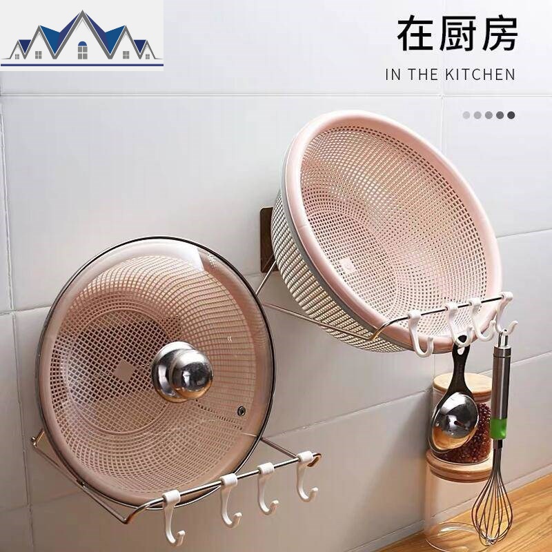 卫生间挂钩免打孔脸盆收纳架壁挂式脚盆拖鞋浴盆毛巾墙挂家居用品 三维工匠高清大图