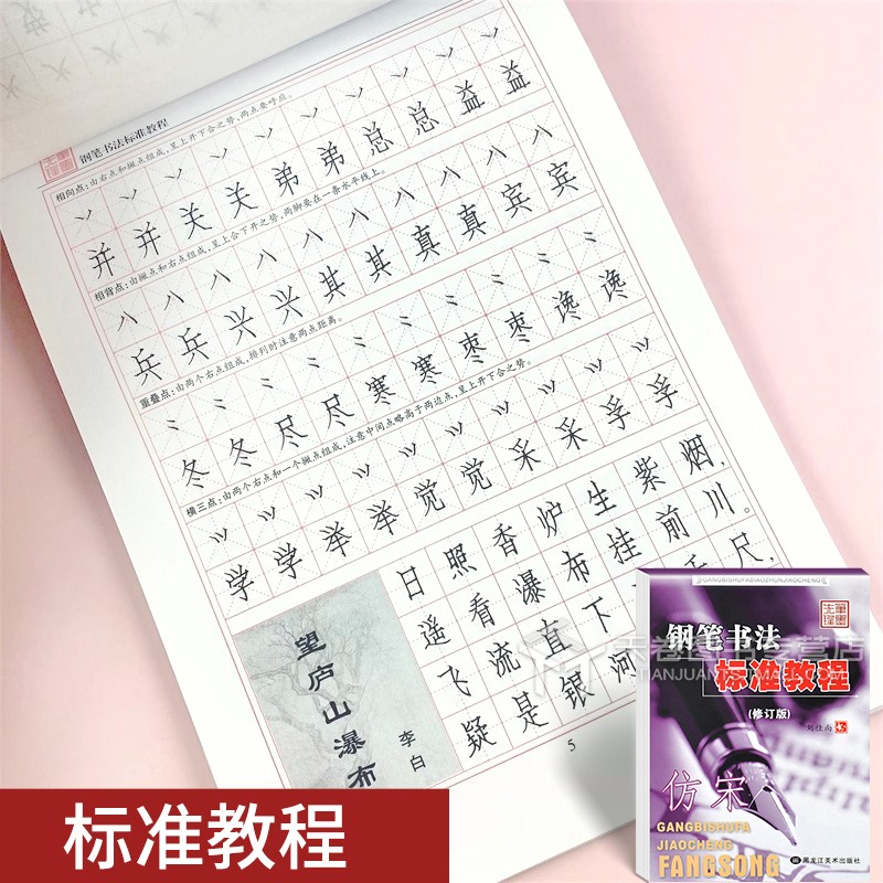 7天学会仿宋 [正版]仿宋字帖练字 宋体钢笔字帖大学生成人练字帖钢笔临摹字帖初学者手写漂亮硬笔书法教程标准仿宋体成年男练高清大图