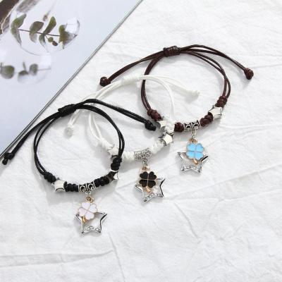 日韩三人闺蜜手链女友谊手环3人款四叶草星星学生好朋友手镯礼物幸运