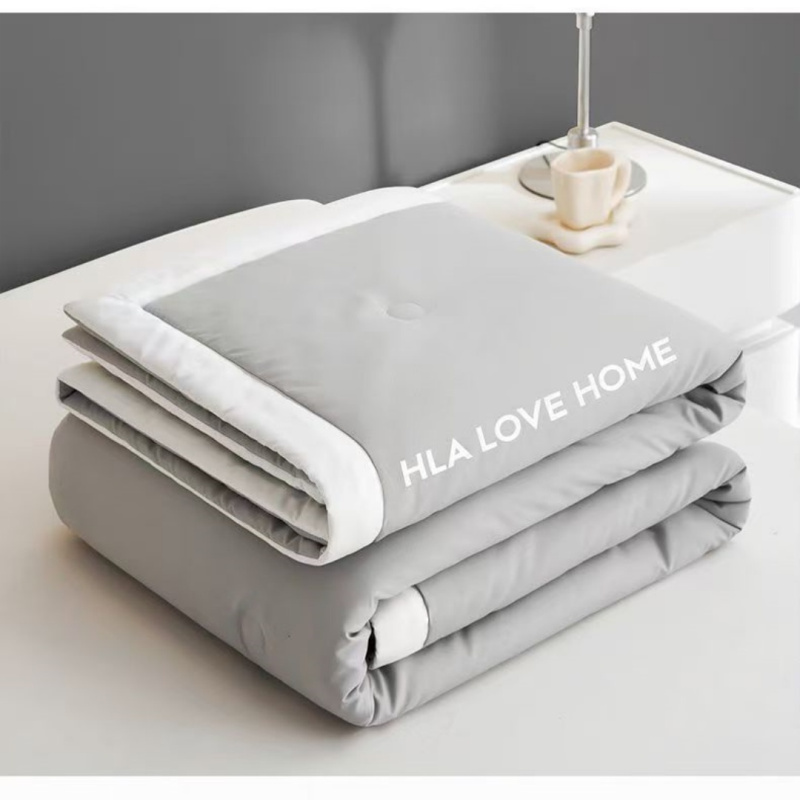 海澜之家夏凉被A类空调被可水洗薄款220*240cm奶昔灰高清大图