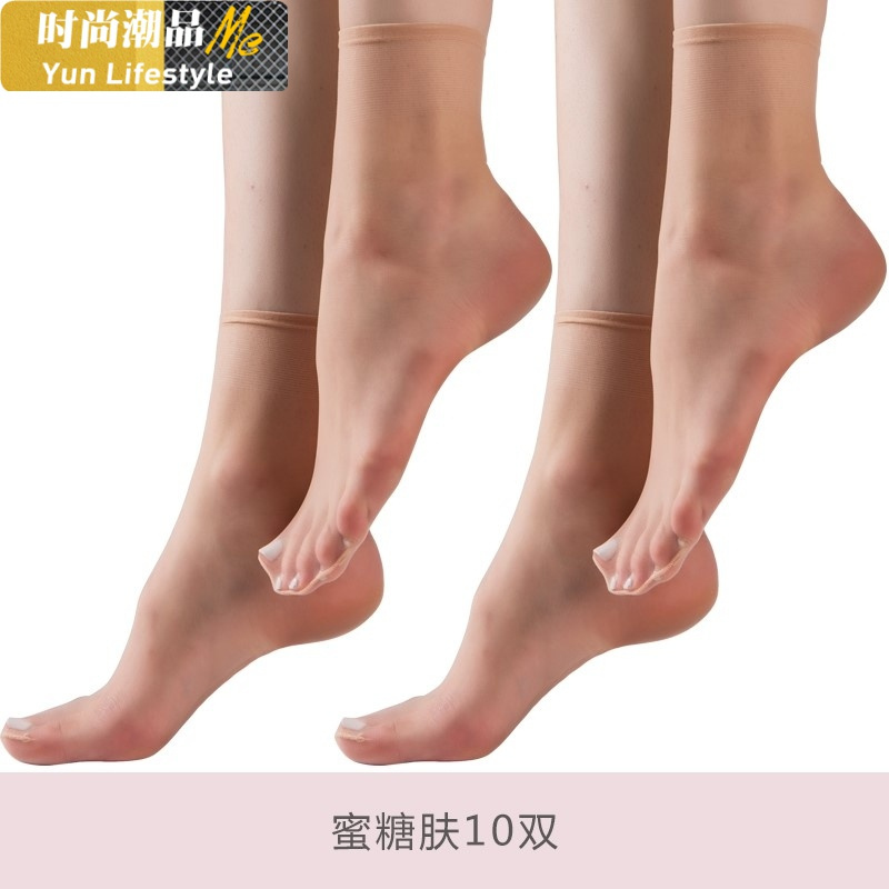 YUNWUXIN超薄裸感脚尖透明肉色丝袜夏季薄款隐形短袜防勾水晶袜女中长袜子