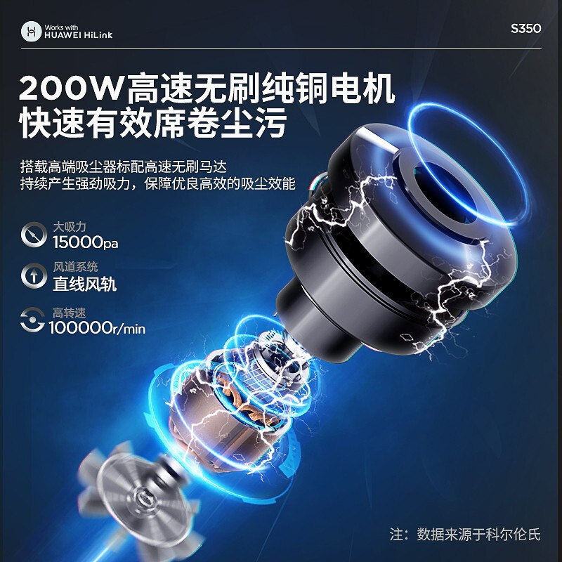 杰诺无线吸尘器家用手持式大功率多功能清洁机吸拖一体手持吸尘器+吸头S350MAX无刷电机至尊版