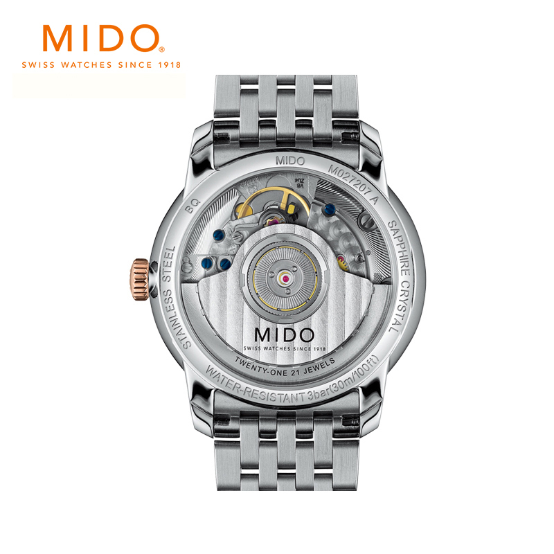 美度（MIDO）手表 瑞士原装进口贝伦赛丽40周年典藏系列纪念款情侣对表女款 M027.207.22.010.00