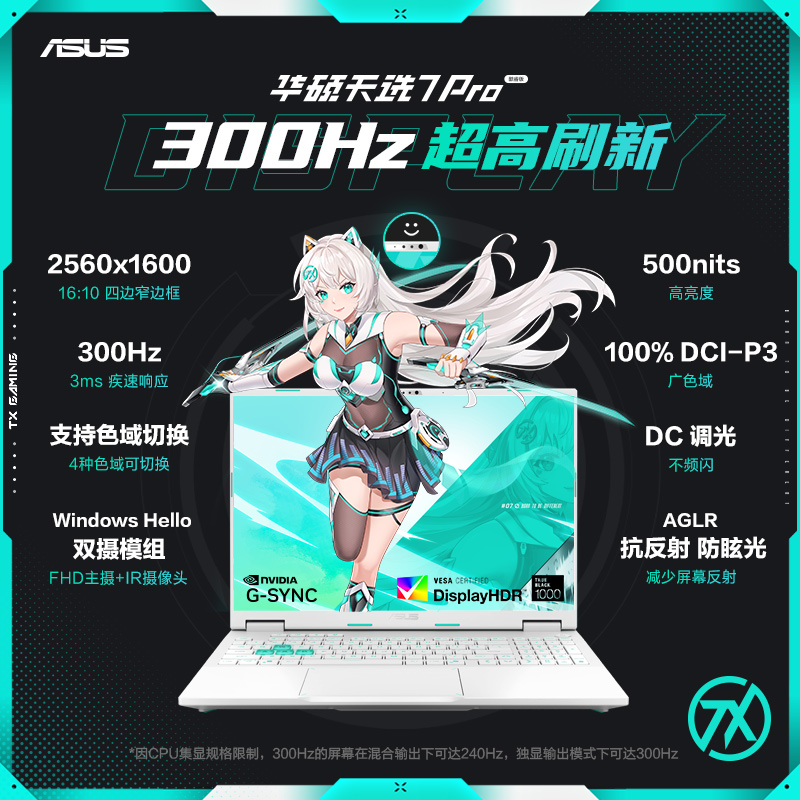 天选7 Pro 酷睿版 国家补贴16英寸游戏本笔记本电脑(U9-290HX Plus 16G 1T RTX5060 2.5K300Hz) 灰高清大图