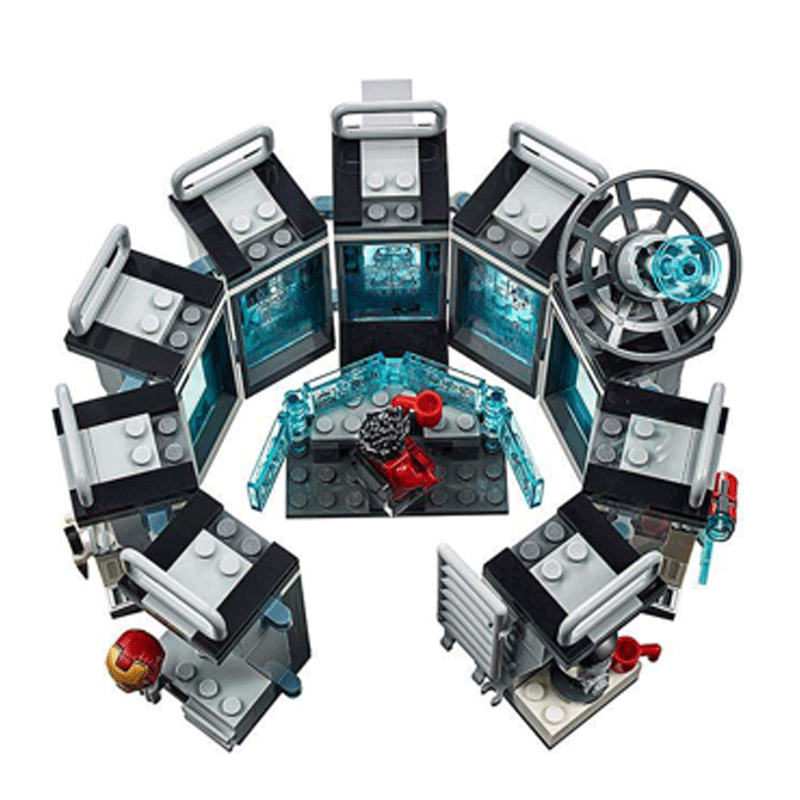 LEGO乐高漫威超级英雄系列76125钢铁侠机甲陈列室拼插积木玩具7岁+