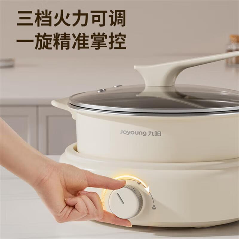 九阳(Joyoung) HG60-G565 家用电火锅 6L 三挡旋钮一体多功能锅电热锅电煮锅高清大图