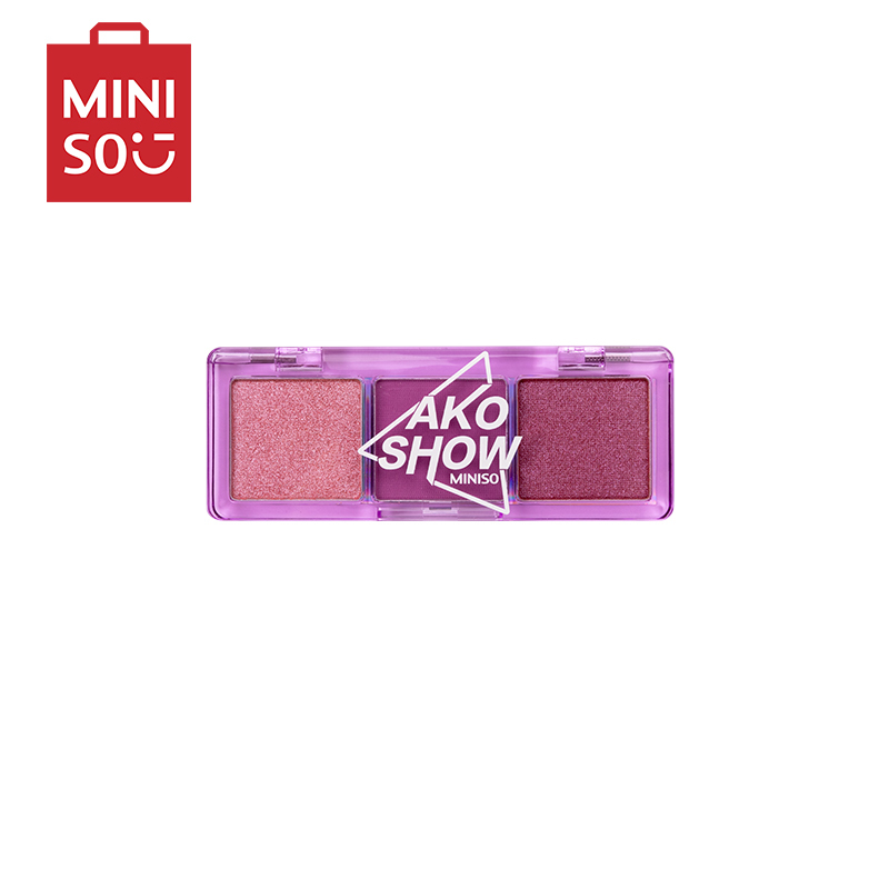 名创优品(miniso) 爱刻秀系列极光之虹三色眼影盘多色搭配快干持妆[C04 葡萄沙冰]