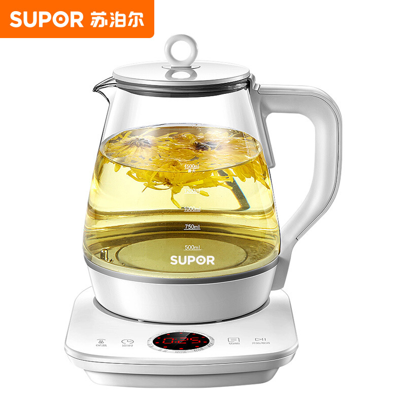 苏泊尔(SUPOR)养生壶 燕窝壶多功能加厚玻璃煮茶电水壶电热水壶SW-15YJ28
