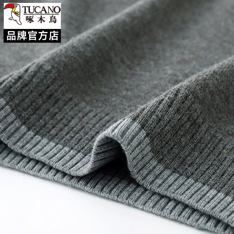 啄木鸟复古翻领毛衣男秋冬季宽松慵懒风针织衫高级感宽松休闲上衣高清大图