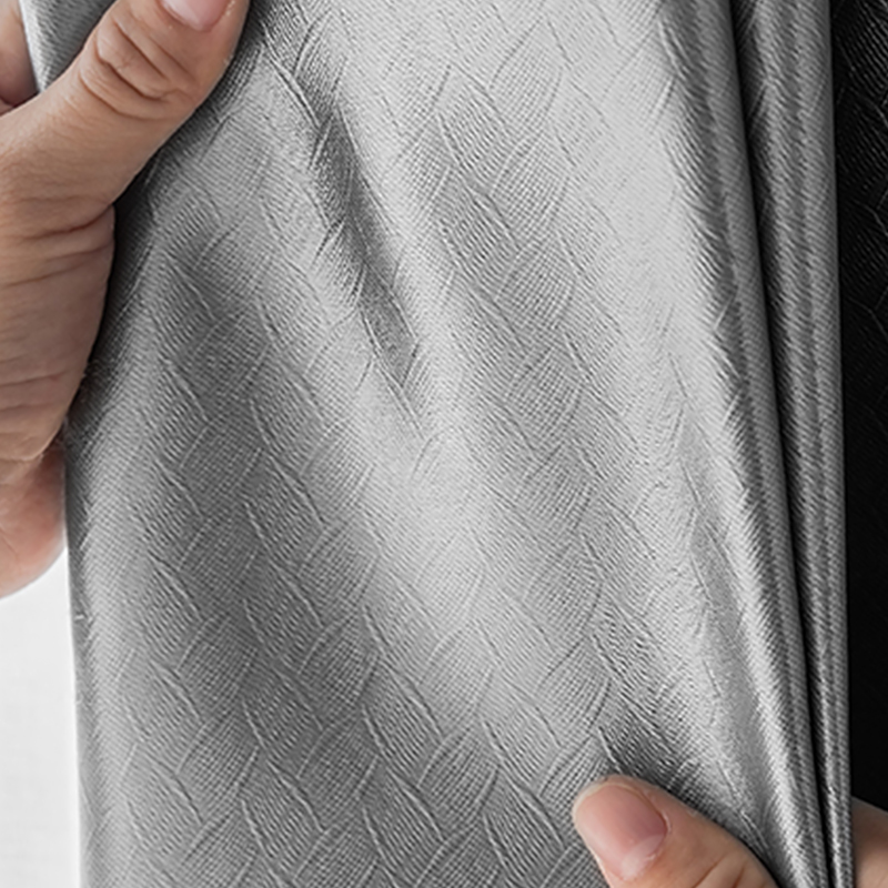 京城派 新中式遮光窗帘简约现代挂钩窗帘加厚打孔窗帘飘窗客厅帘子遮阳布纯色古典风卧室挂钩窗帘落地窗窗帘可定制 禅意-灰色 定制：【打孔款】宽2.0*2.7米高*单片