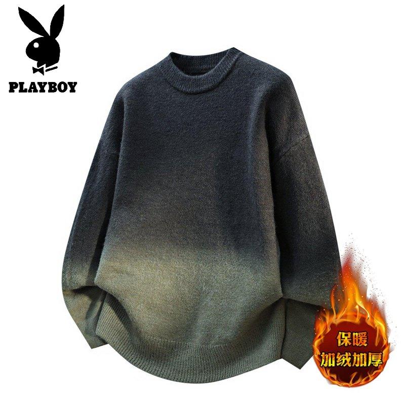 花花公子新款高品质新款2025年秋冬款圆领针织毛衣男_286高清大图