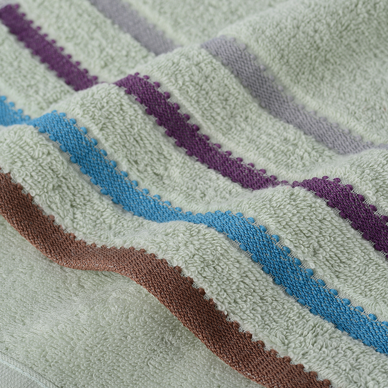 洁玉 素色多臂纯棉三套巾盒装 TG-1331C 绿色高清大图