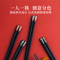 拾画 合金筷子 不锈不发霉合金筷子公筷 家用酒店日式分食筷子8双装SH-6337