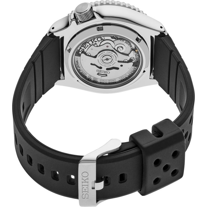 Seiko/精工日韩腕表自动机械男表橙盘黑圈金边防水高清大图