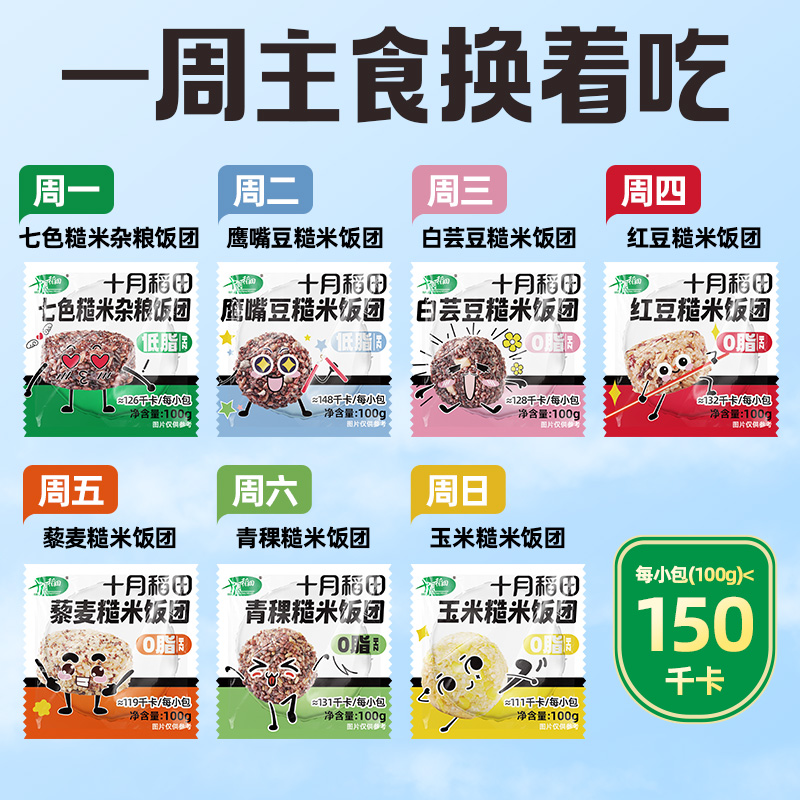 十月稻田7日即食糙米饭700g(100g*7袋)健康低脂杂粮开袋即食便捷免煮早餐高清大图