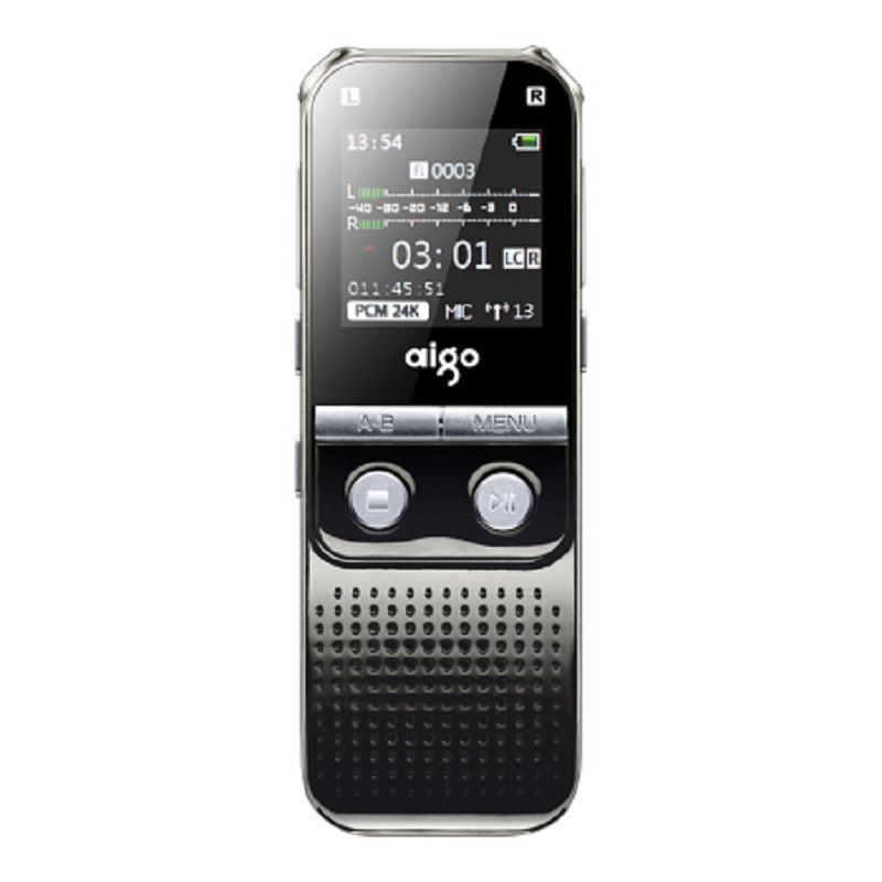 爱国者(aigo)R5522 16G 锖色录音笔 微型 专业高清远距降噪 声控 学习/会议采访取证录音 PCM高品质