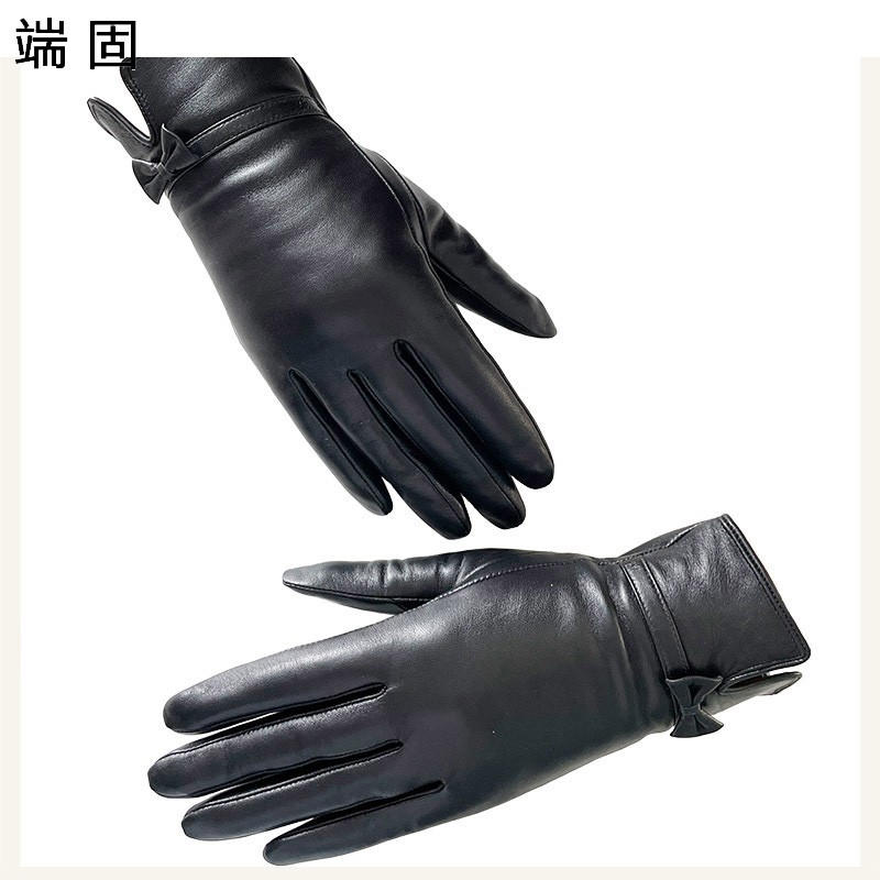 端固女士触屏加绒羊皮手套盒装D3T/副高清大图