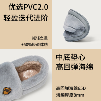 达拉熊秋冬季男士包跟棉拖鞋室内居家用保暖毛绒厚底大码4647女