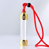 可打开小玻璃许愿瓶吊坠嘎乌盒管男女空心装护身符朱砂舍利子项链 B款空白