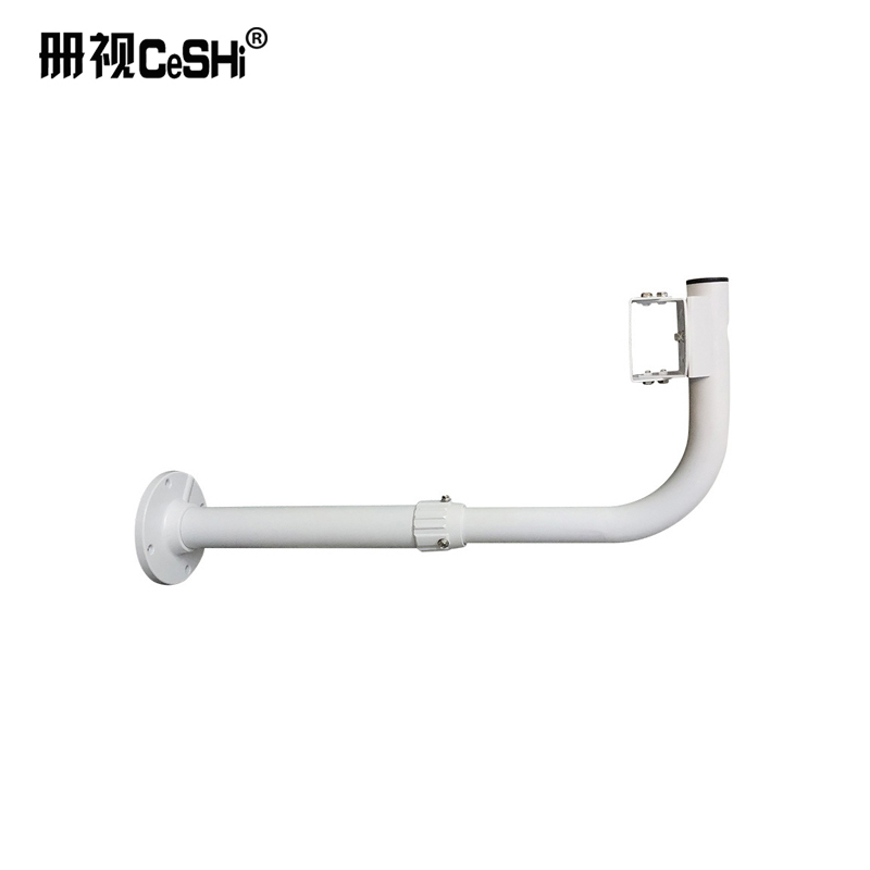 册视监控伸缩L型吊装摄像机探头铝合金挂式内出线弯型支架150-300cm个高清大图