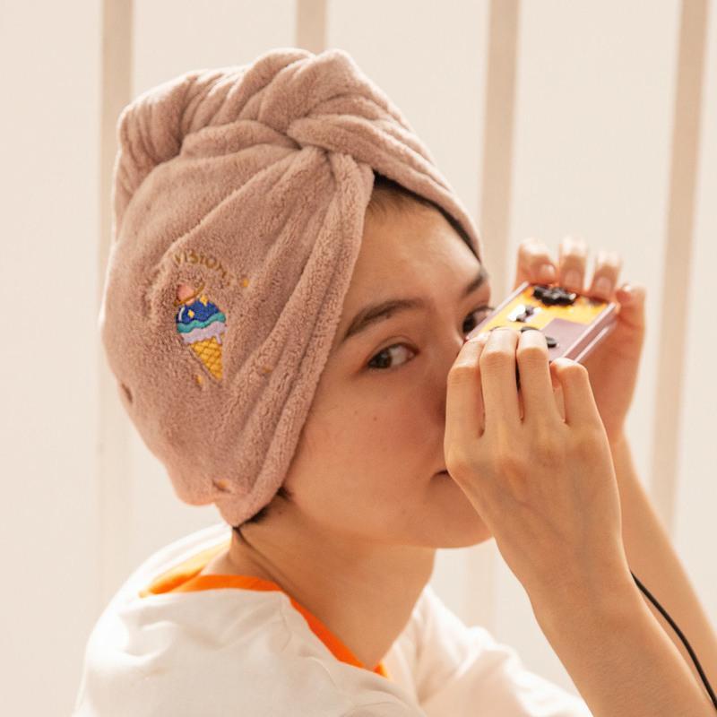 月亮兔白干发帽acooltd干发帽女吸水毛巾速干帽发巾浴帽擦头巾包头洗
