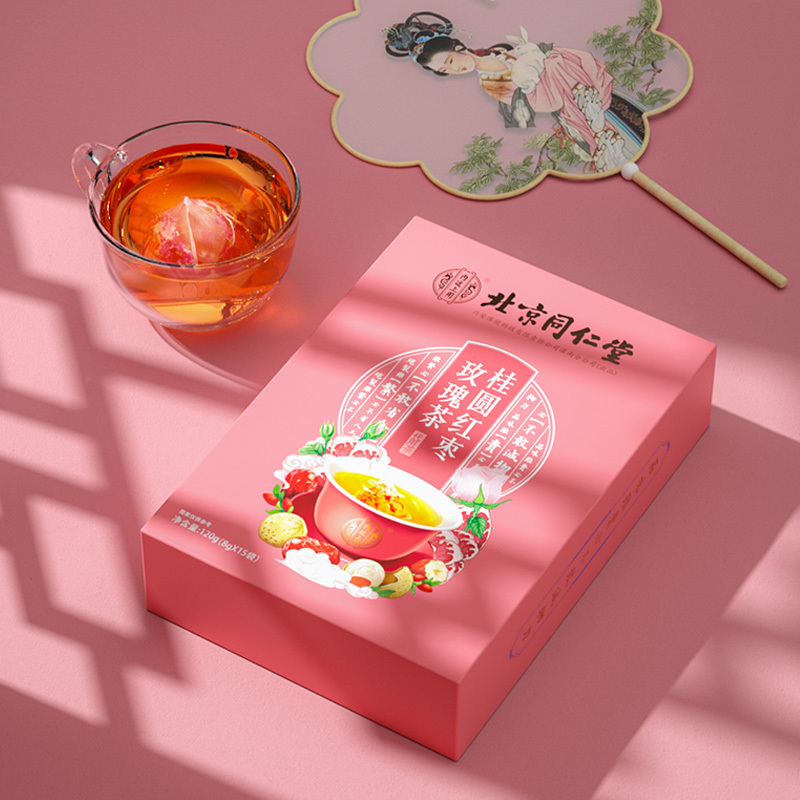 北京同仁堂 桂圆红枣枸杞玫瑰茶 非大姨妈茶红糖姜茶 小包装冲饮方便 120g/盒(8g*15小包)