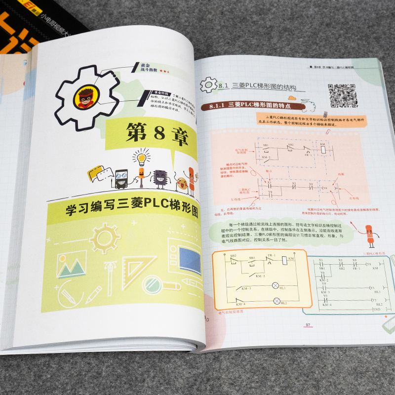 [正版]plc编程入门教程书籍大话plc轻松动漫版西门子三菱PLC编程从入门到精通实物接线实战电气控制与plc技术应用高清大图