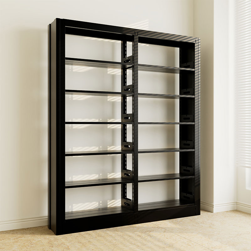 臻远ZY4072607 钢制书架资料架 单面6层一列二组黑色 1900*300*2000mm高清大图