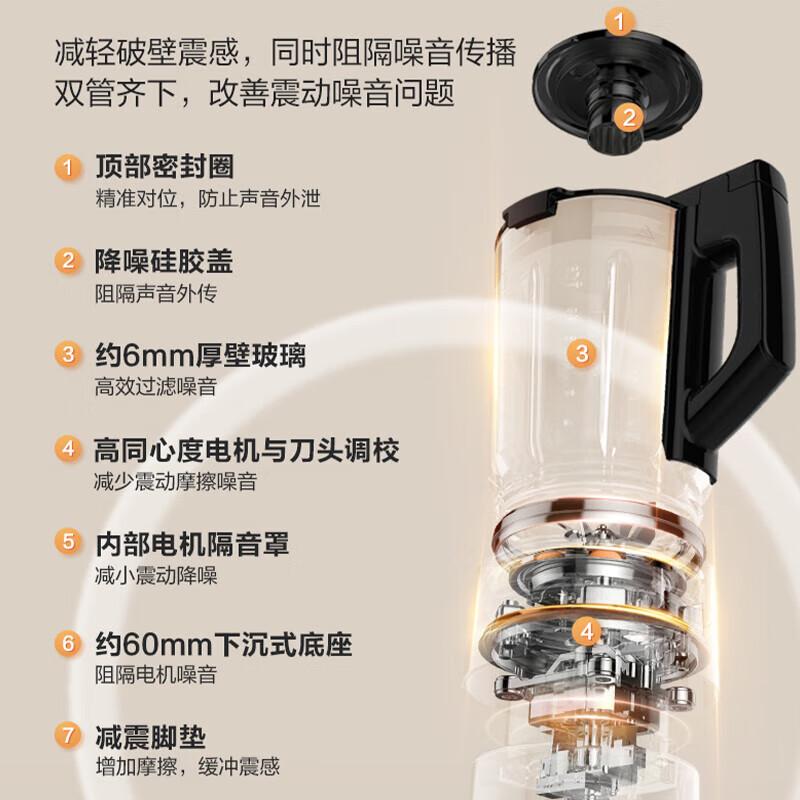 苏泊尔可拆洗系列 轻音可拆洗破壁机蒸汽清洗多功能加热破壁机破壁免过滤 SPX501S高清大图