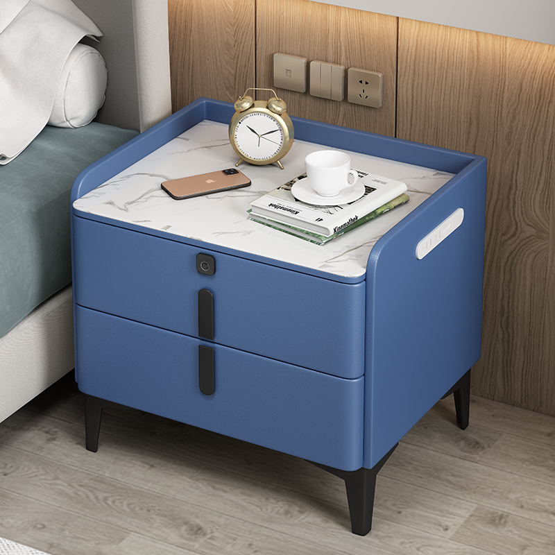 景山百岁 sn岩板款轻奢床头柜现代简约意式多功能卧室小床边柜带指纹