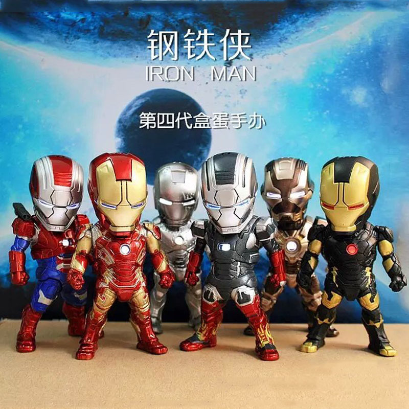 钢铁侠手办反浩克装甲机甲模型复联4公仔玩偶玩具发光车载摆件 8代5款优质版9cm 9-18cm高清大图