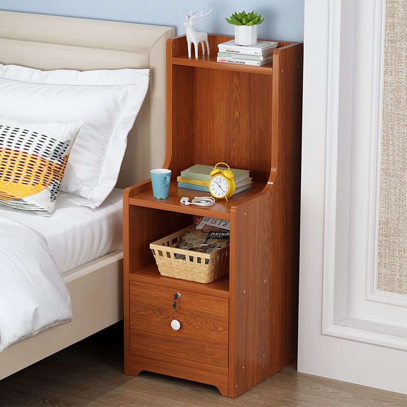 床头柜简易家用经济型卧室小柜子组装储物柜收纳柜省空间带小书架