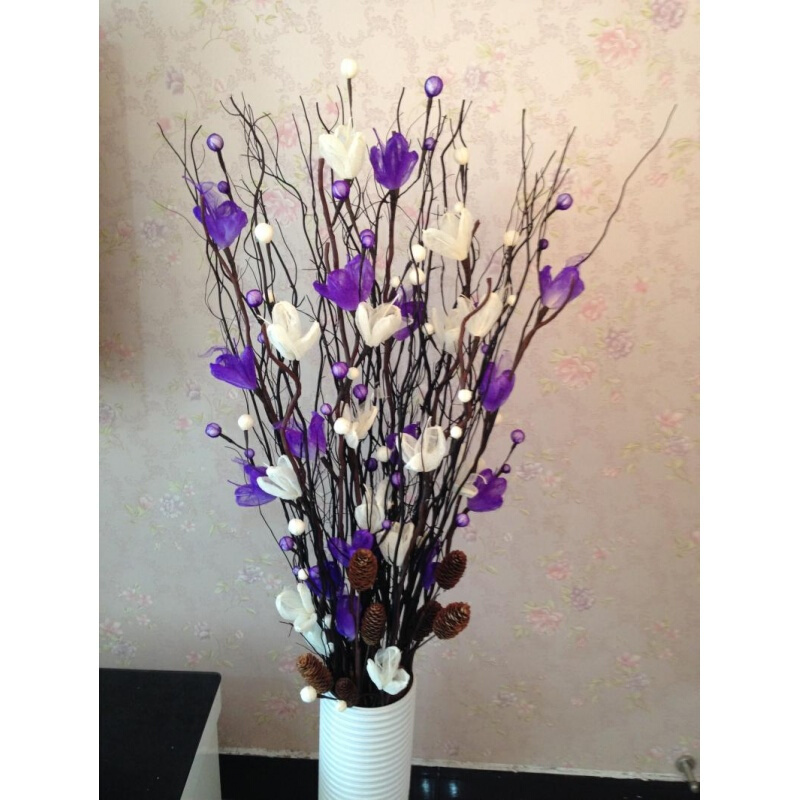 仿真干花假花束客厅落地摆件家居室内装饰品花艺套装插花生活日用创意家居白加咖不含瓶日用家居