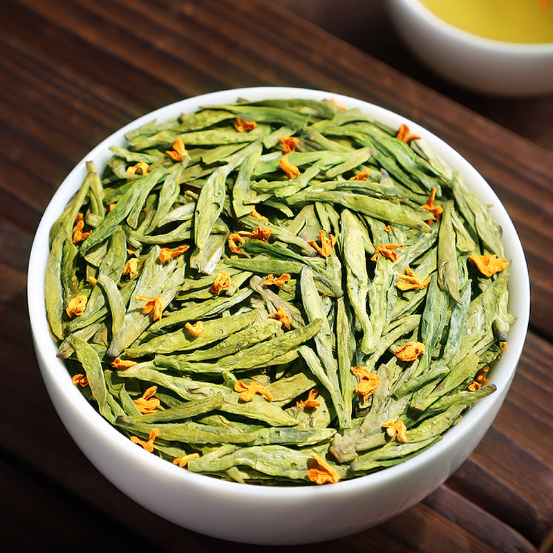 2025新茶龙井茶明前桂花龙井茶特选杭州龙井茶桂花绿茶罐装500g
