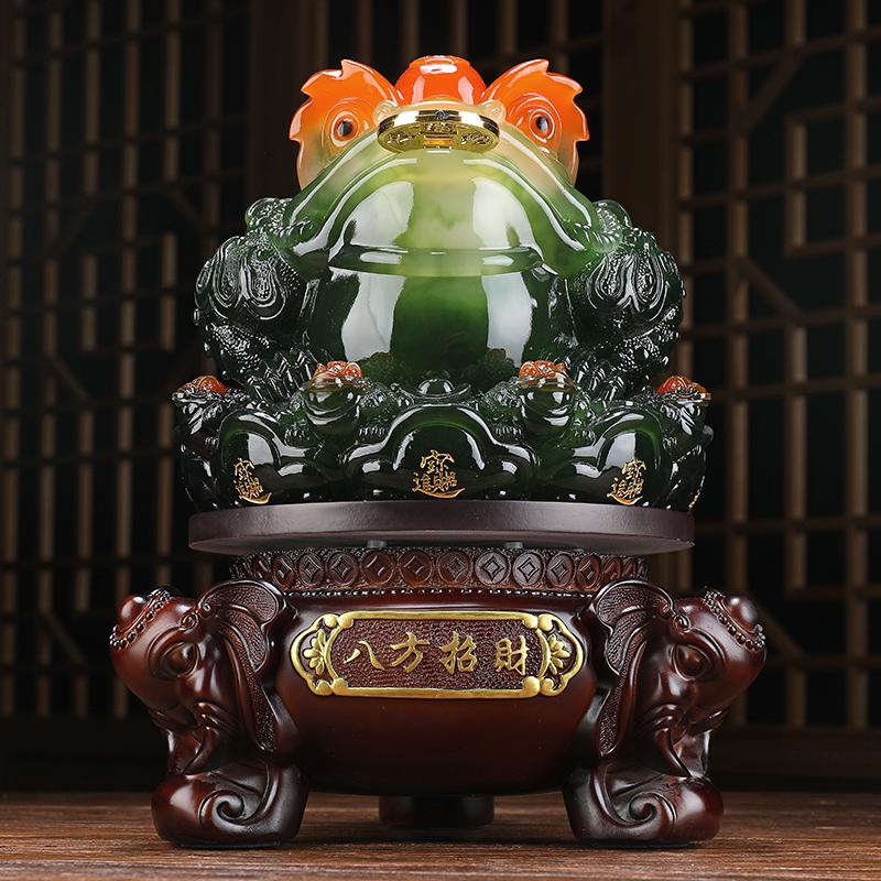 美帮汇金蟾摆件金蝉金蟾蜍工艺品酒柜装饰品客厅电视柜高清大图