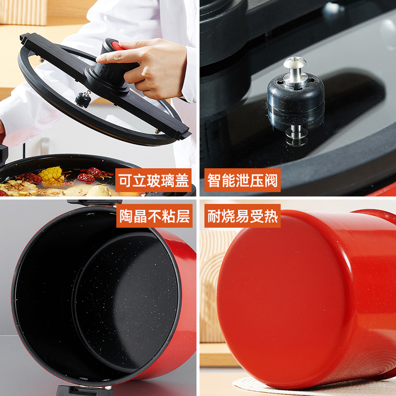 美穗吉家 酒店用商用家用 陶晶微压锅6L高清大图