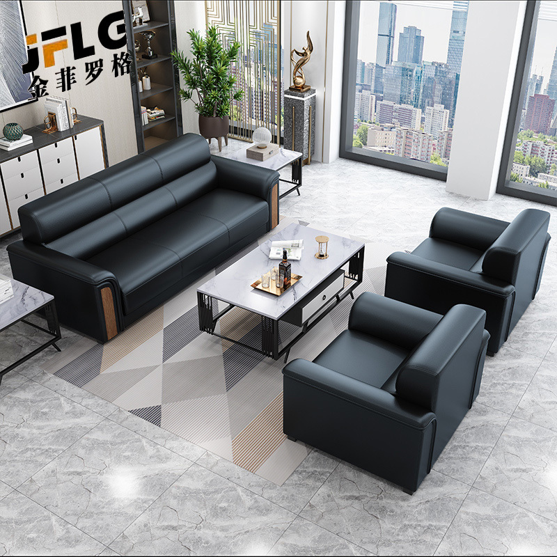 金菲罗格洽谈接待商务办公沙发现代中式沙发组合高清大图