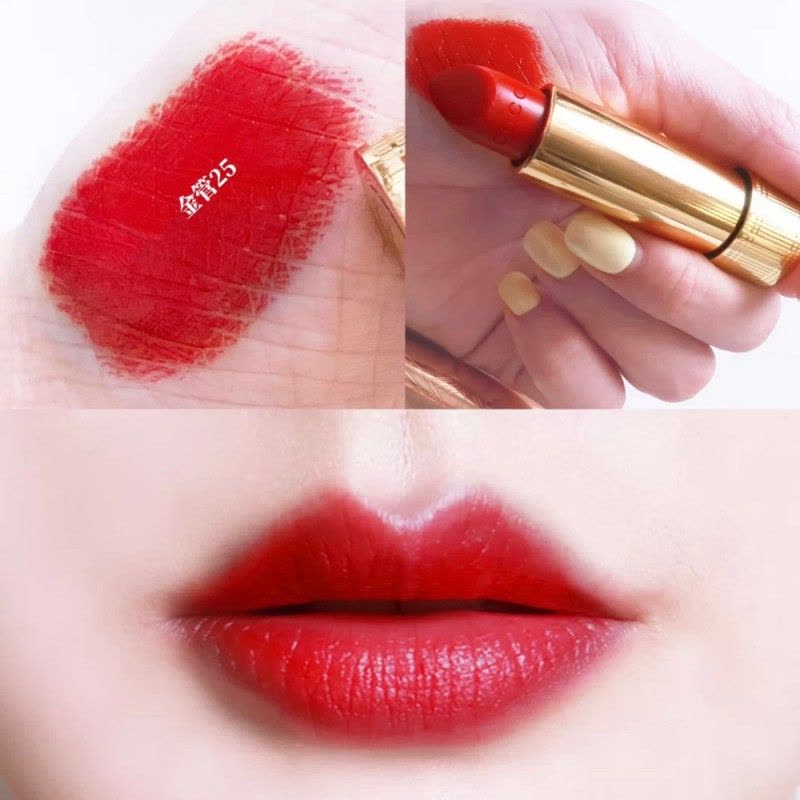 古驰(GUCCI)雾面金管丝缎唇膏口红3.5g 金管25#Gucci正宫红 滋润不掉色图片