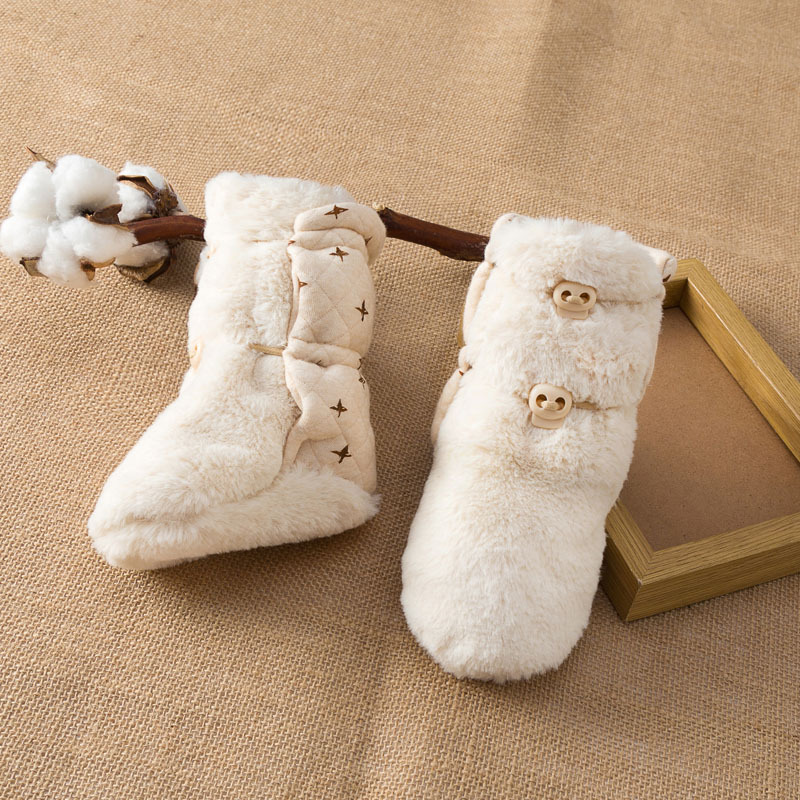 咖色毛绒鞋 内长9cm xs(新生儿)