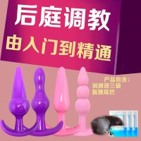 肛塞男女用g点后庭拉珠塞大小号手动扩肛器成人gay自慰器外出穿戴 四兄弟+润滑油三袋+狐狸尾巴_667_473