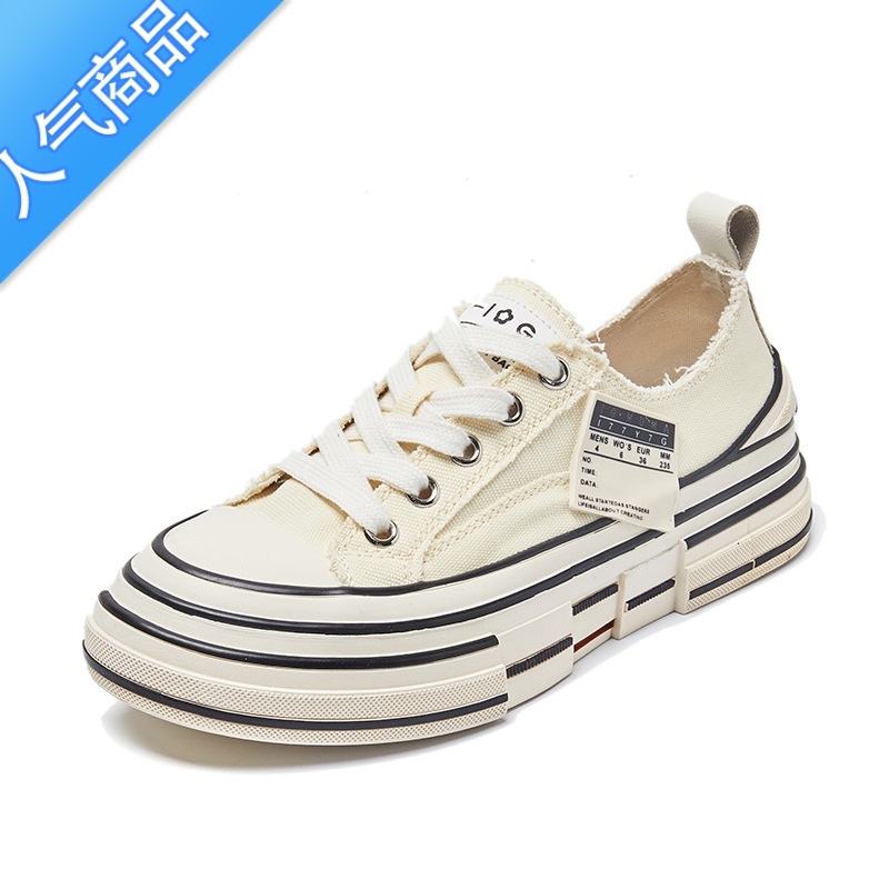 SUNTEK板鞋女2023夏秋季小白鞋韩版ulzzang帆布鞋网红百搭ins女鞋潮高清大图