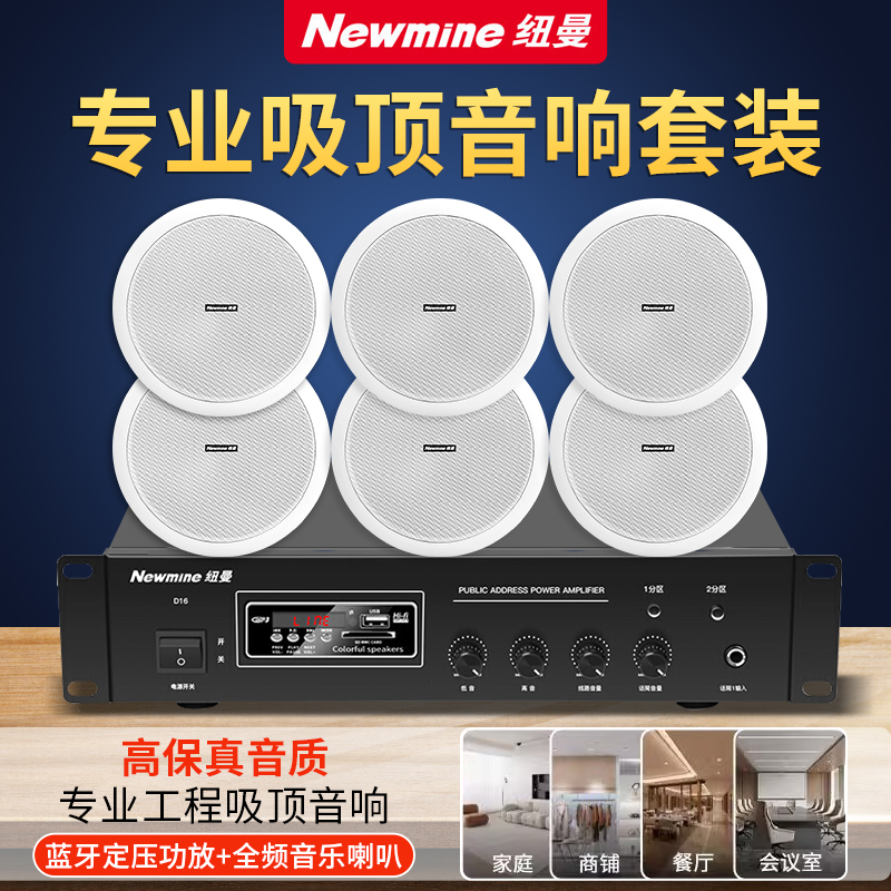 纽曼(Newsmy)功放吸顶音响 R12 6英寸一拖二高清大图