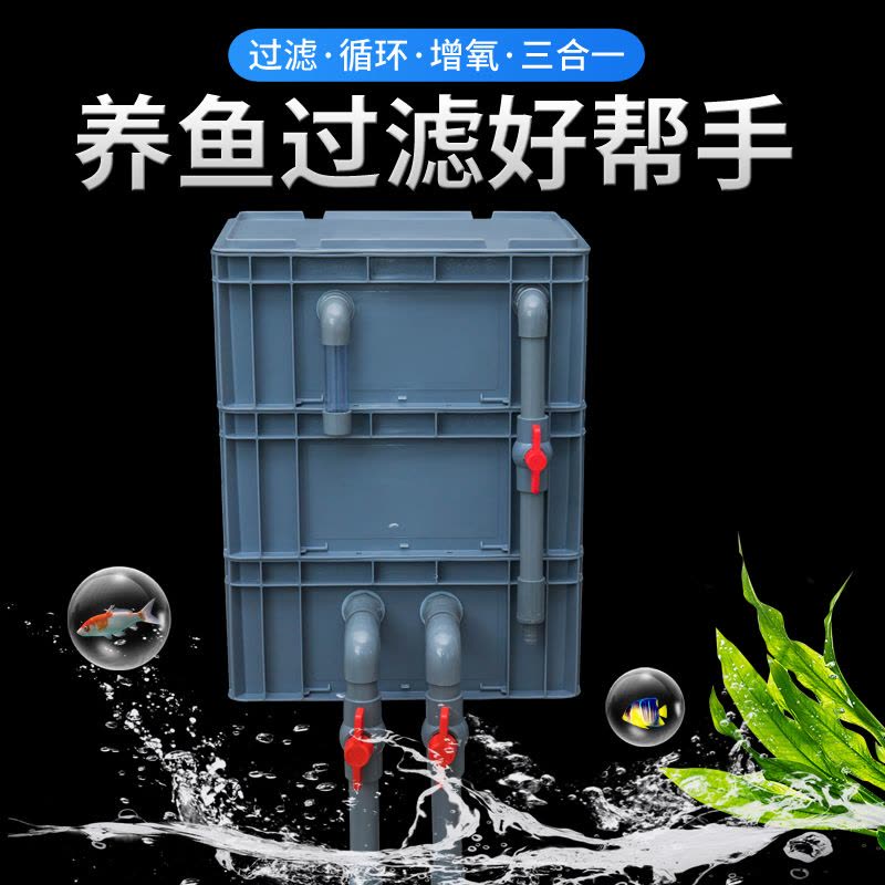 鱼缸过滤盒庭院鱼池水循环系统周转箱过滤箱上过滤自制滴流盒 diy图片