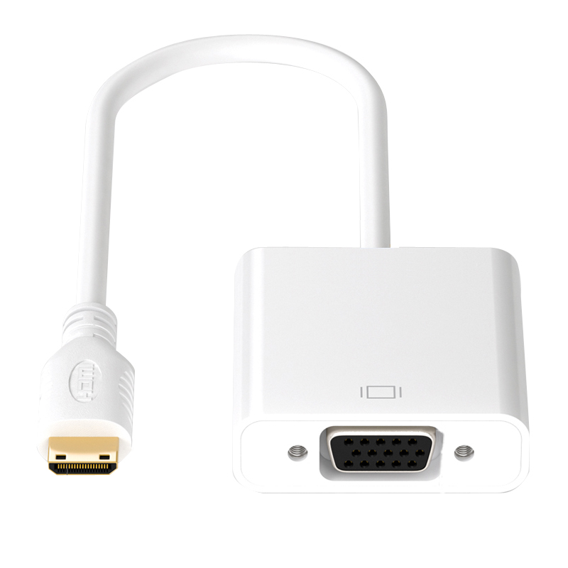 酷比客(L-CUBIC) Mini HDMI转VGA线+音频线/白色/0.2M LCAVMHVAW (单位:根)