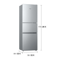 SIEMENS/西门子 232升 家用三开门电冰箱 低噪 恒温鲜冻 KG23D116EW