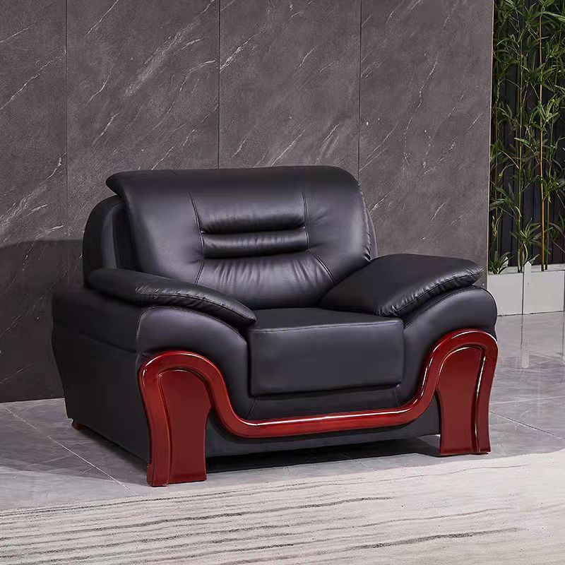 鑫环境 商务接待单人位办公沙发商务办公室沙发办公室沙发优质耐磨西皮高清大图