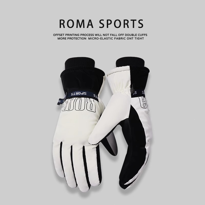 闪电客棉手套男冬天加绒加厚风骑行摩托车保暖寒冬天滑雪手套女