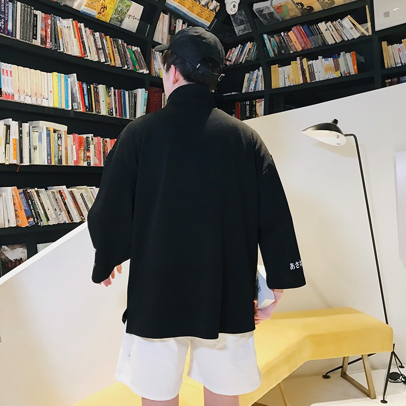 2018春夏款男士七分袖学生圆领时尚短袖T恤半截袖衣服中袖宽松T