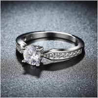 R831-CCouple Love Gold Rings铂金订婚戒指男女钻石情侣简约日韩送女朋友七夕情人节礼物